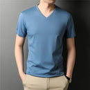 Camiseta Masculina de Algodão Com Gola V